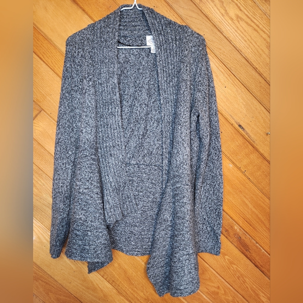 St. John's Bay dark gray open face wrap cardigan size medium